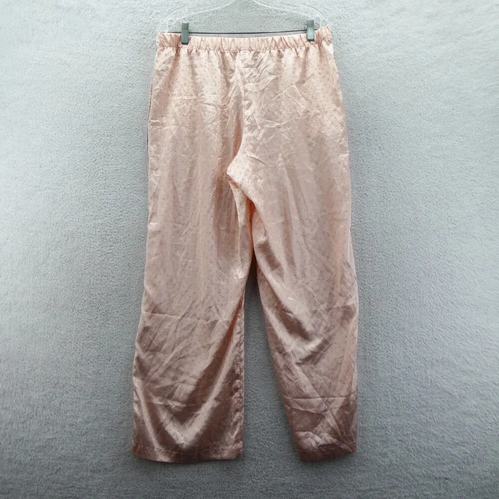 Victorias Secret‎ Large Short Pajama Pants Purest Pink Satin Dew Drop Wide Leg